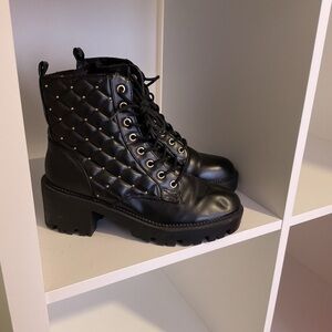 Black Quilted Ankle Boots